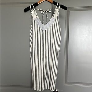 Umgee Striped Sleeveless A Frame Summer Dress with Tie Back